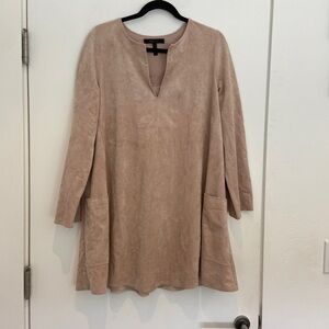 BCBG suede light pink dress/cream